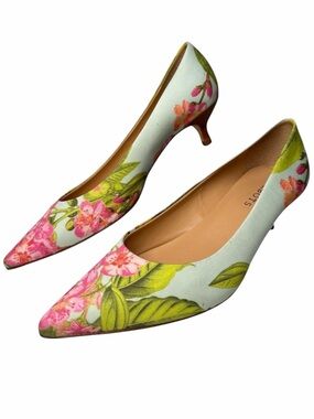 Talbots Pippa Floral Kitten Heel Pumps Size 7